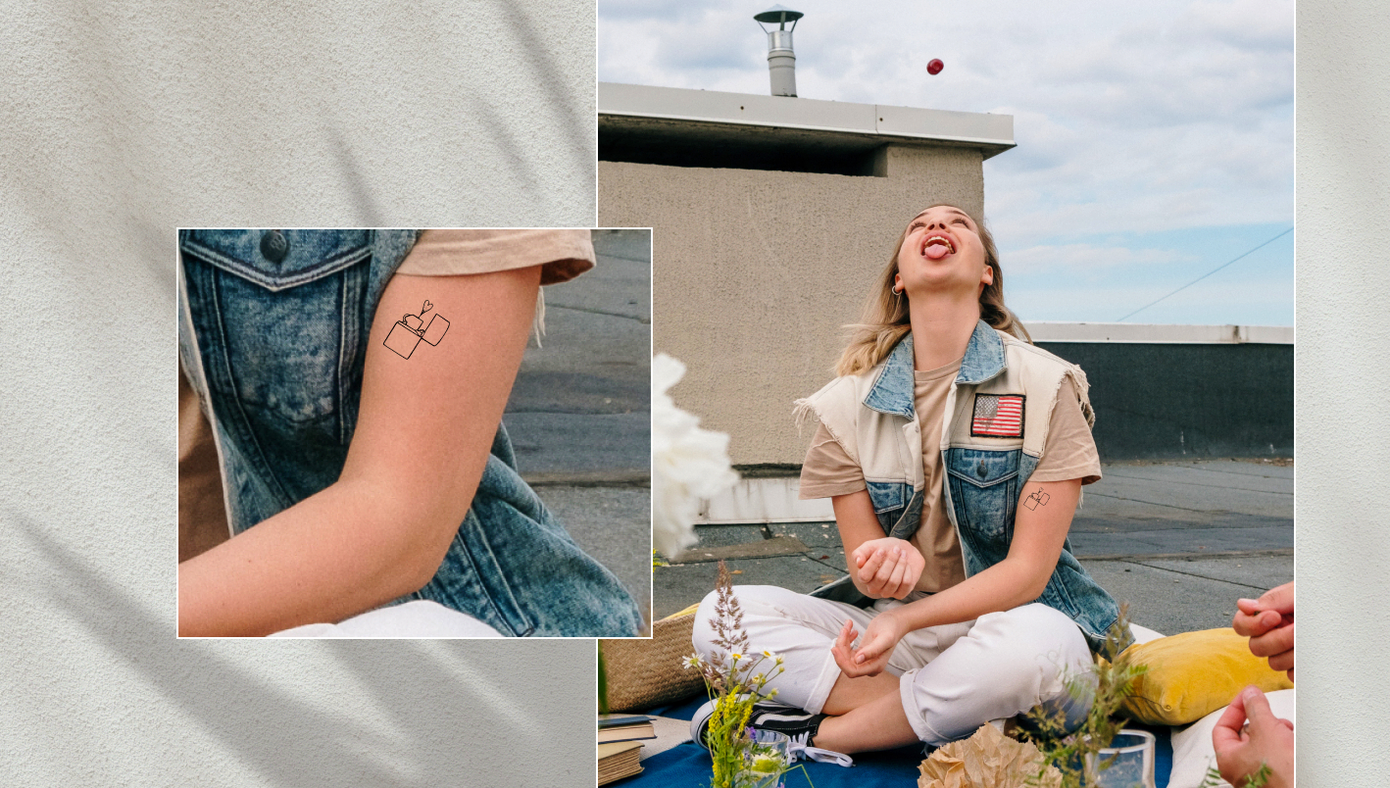 lighter tattoo on arm