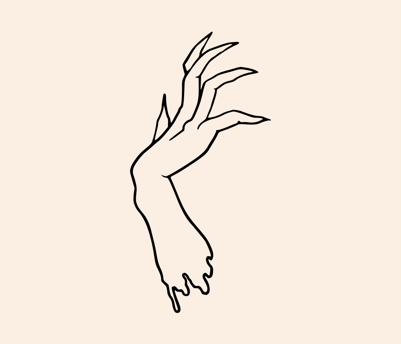 spooky hand tattoo design