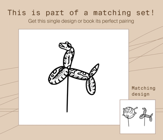 snake balloon tattoo