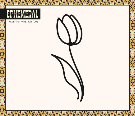 tulip flower fine line tattoo design