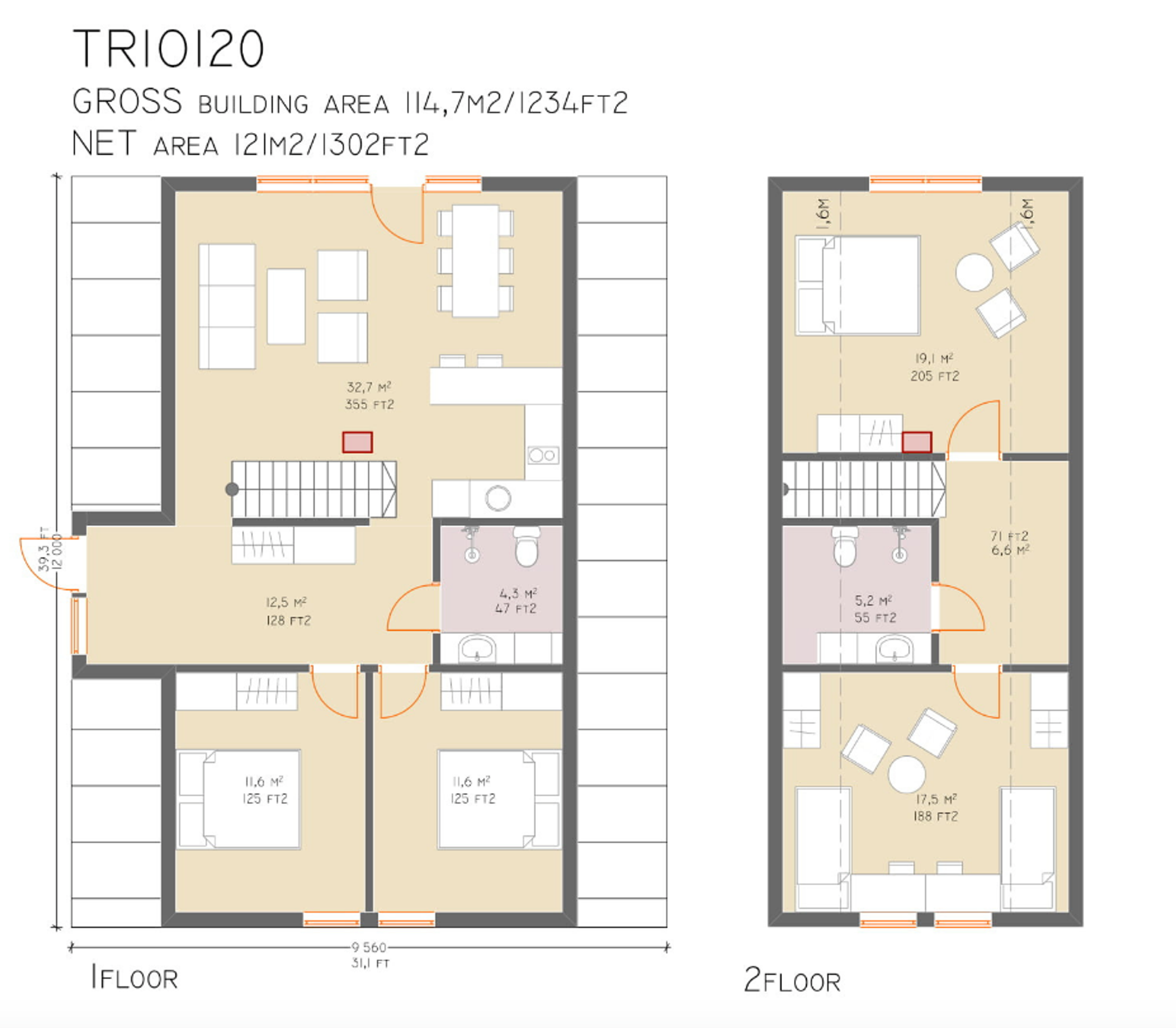 Trio 120 floorplans