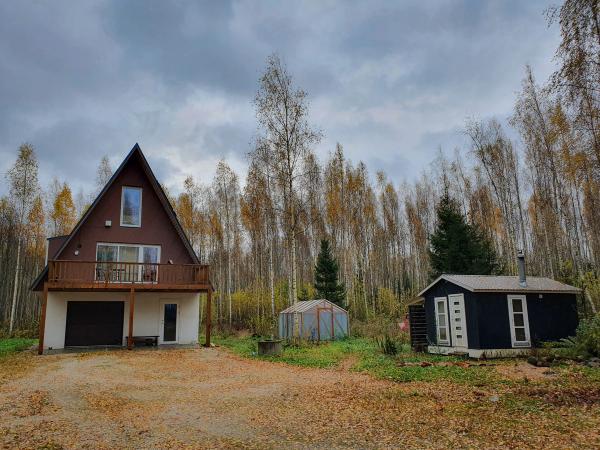 A-frame house and a tiny house