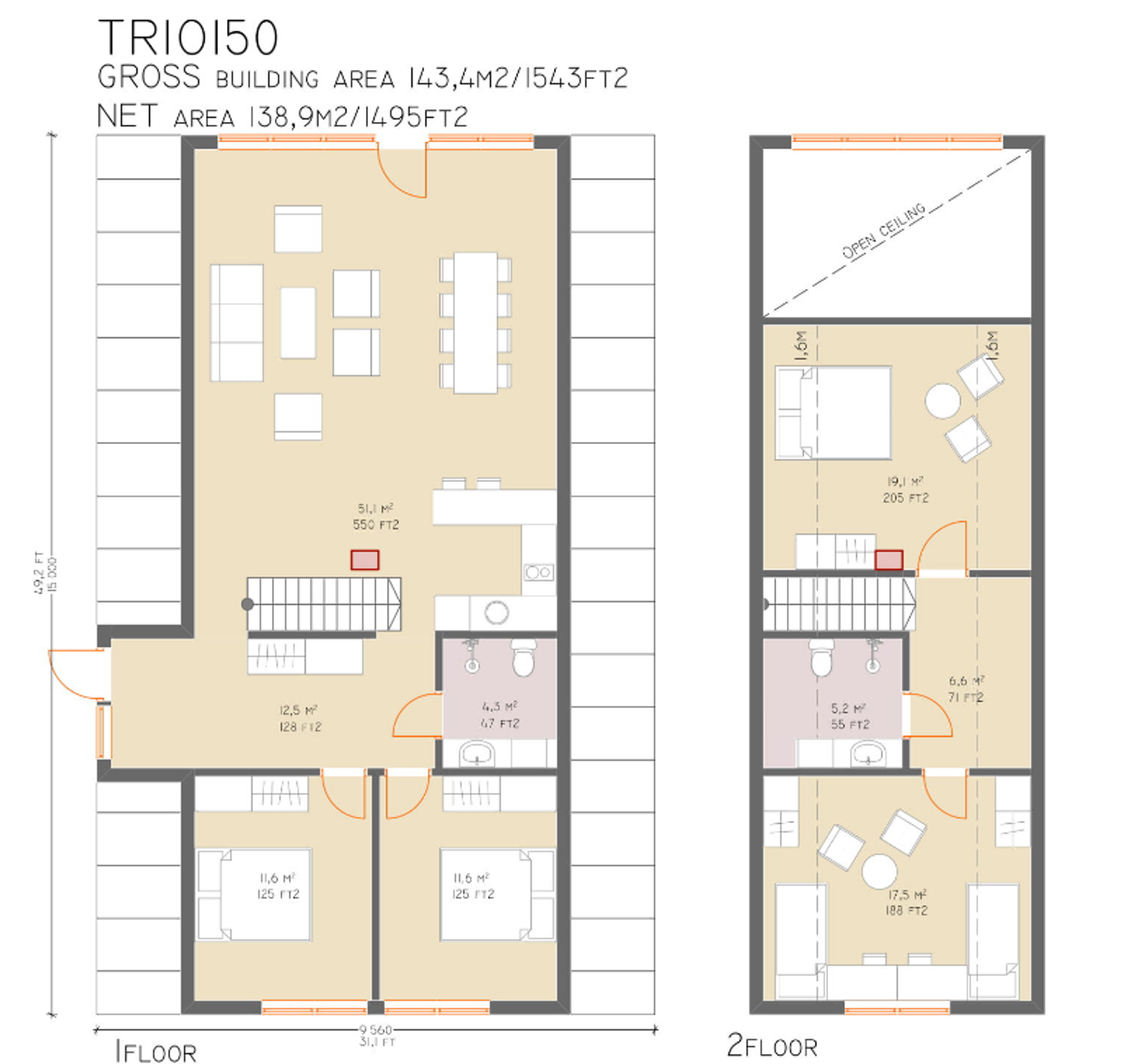 Trio 150 floorplans