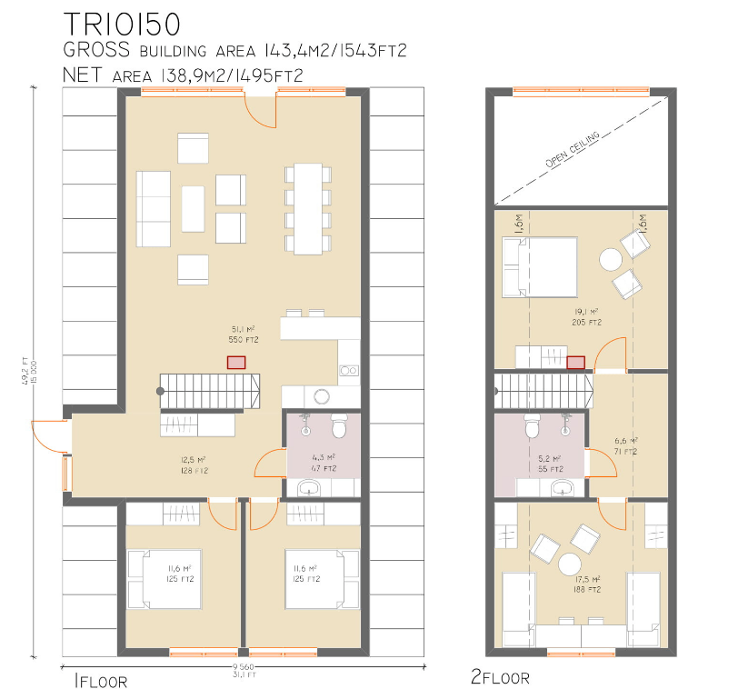 Trio 150 floorplans