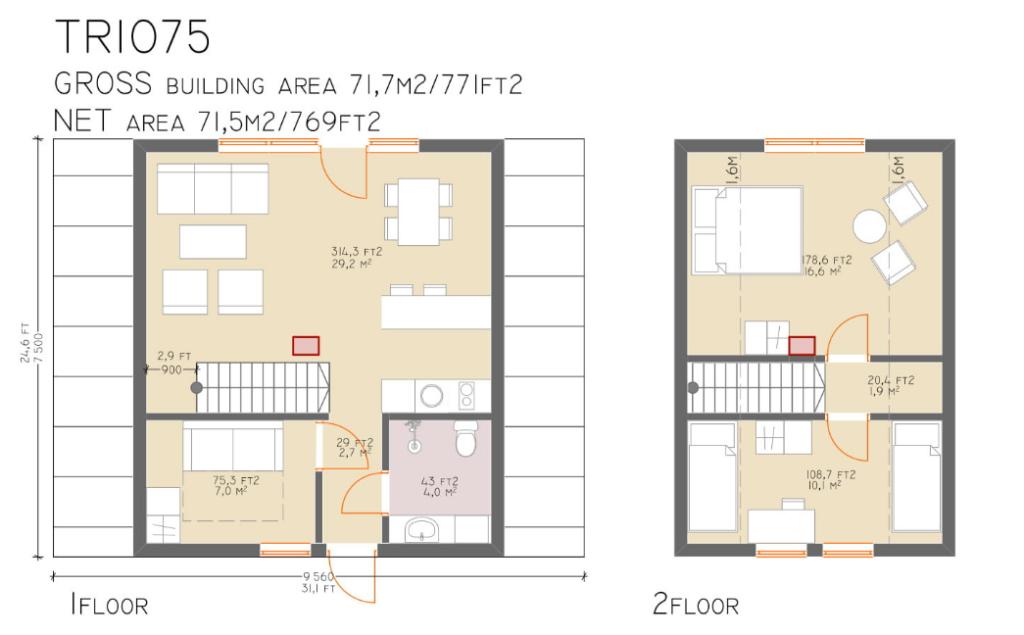 Trio 75 floorplans