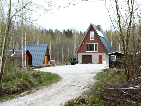 Off-grid A-frame house