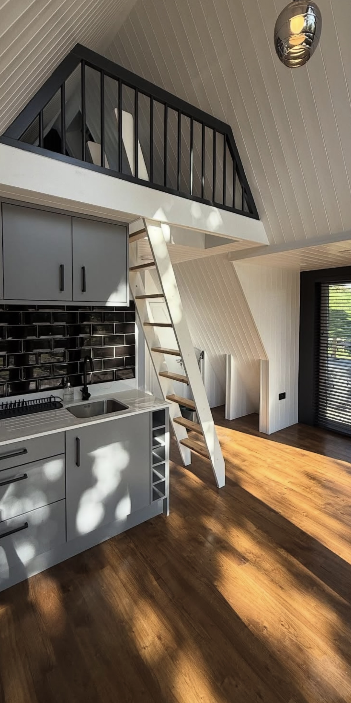 A-frame tiny house from the inside