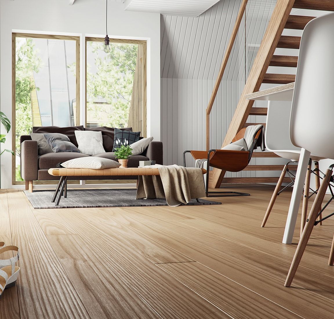 Gemini said This interior render of a Trio series model showcases how the "skeleton" we've been tracking finally translates into a livable, Scandinavian-inspired home.