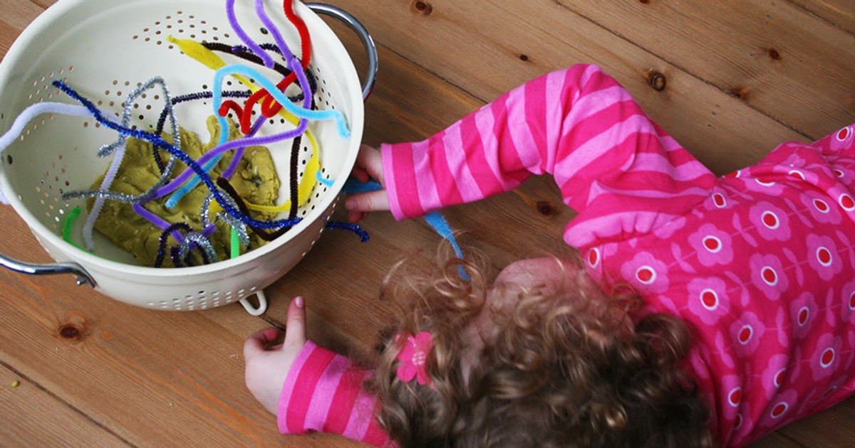 Threading A Colander Colander threading: fine motor activity | N Family Club