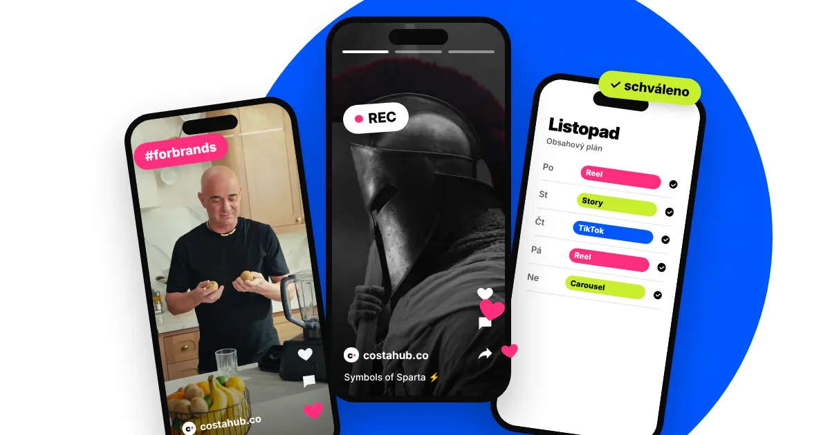 Tres móviles con vídeos de CostaHub para Lidl y Betano y un plan de contenido mensual.
