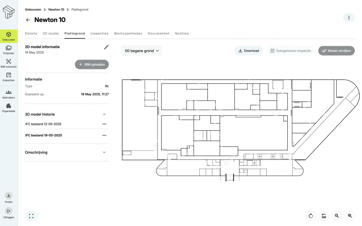 Maatvaste plattegrond met afmetingen
