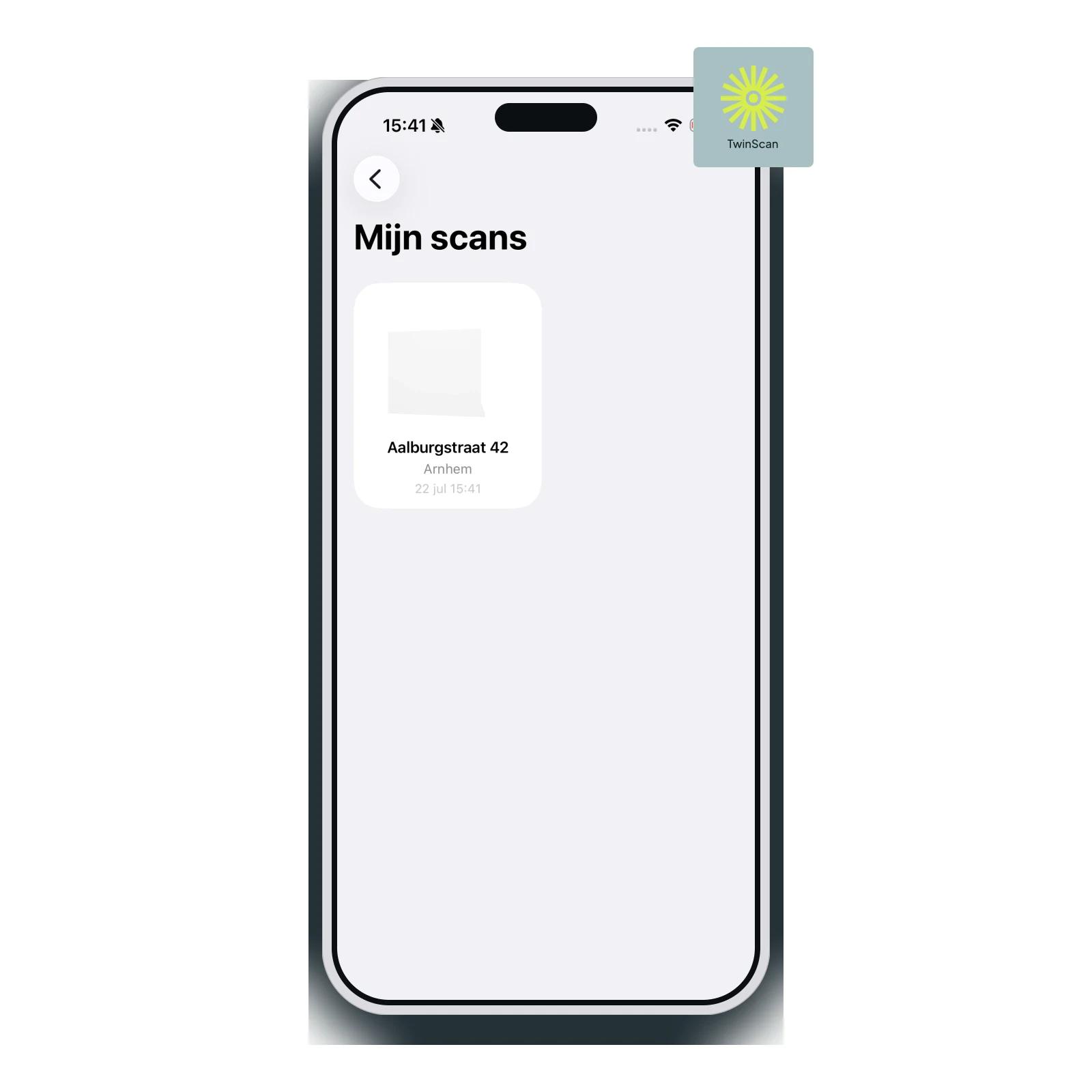 Overzicht van scans in TwinScan