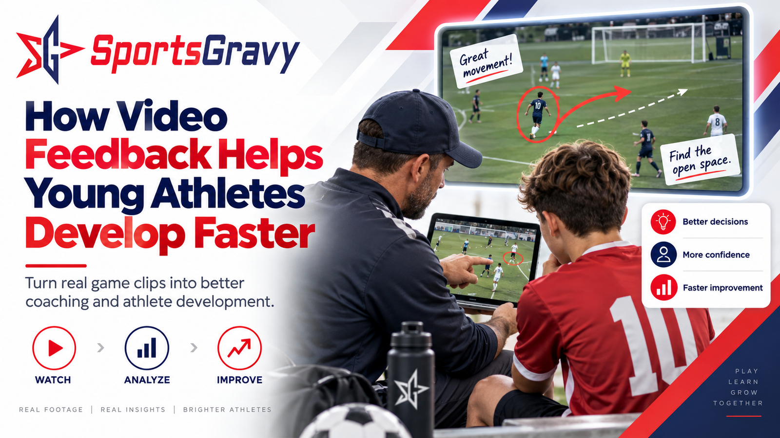 Coach reviewing game footage and player development feedback