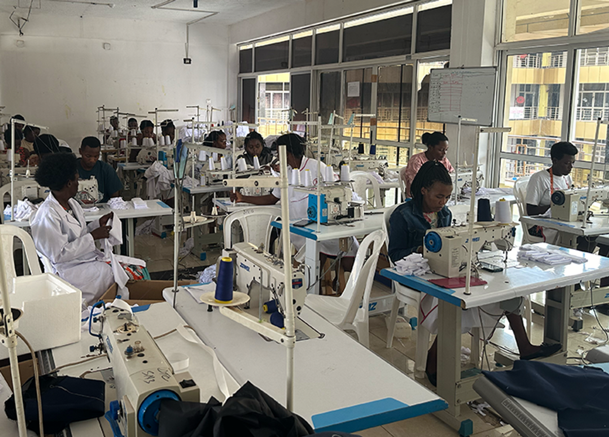 Trainees and instructors at the DIKAM Training Center