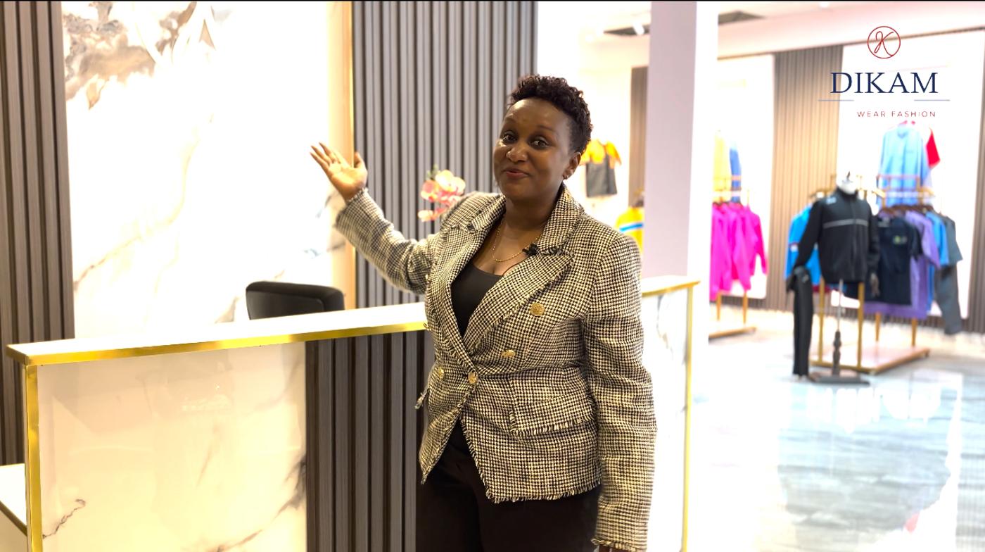 Diane Mukasahaha welcoming visitors into the DIKAM showroom