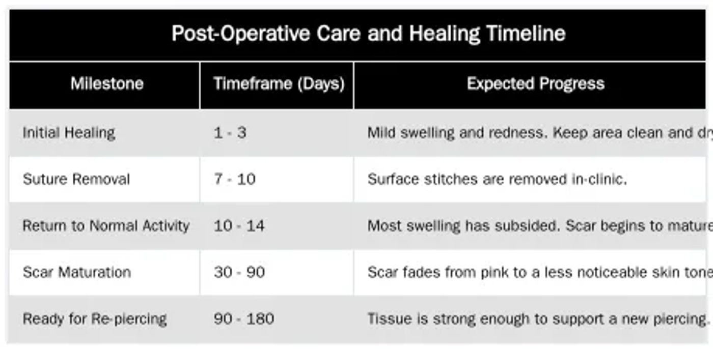 Post-Operative Care and Healing Timeline — Repairing Stretched or Torn Earlobes: The Surgical Process