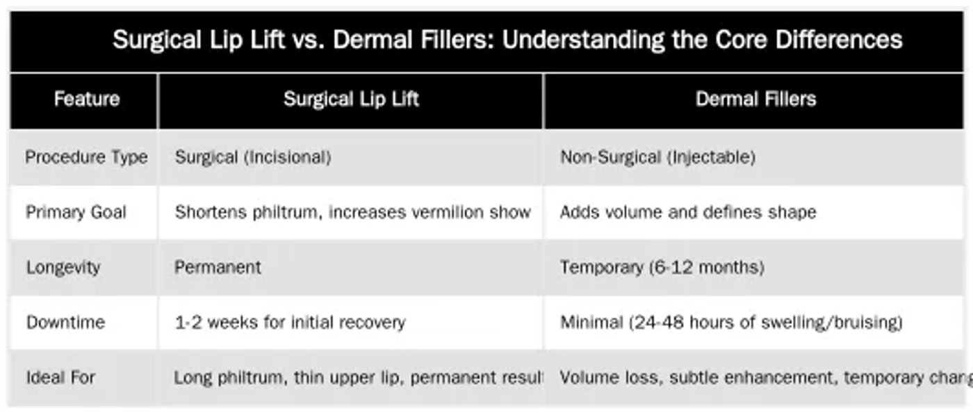 Surgical Lip Lift vs. Dermal Fillers: Understanding the Core Differences — Surgical Lip Lift vs. Dermal Fillers: A Permanent Solution