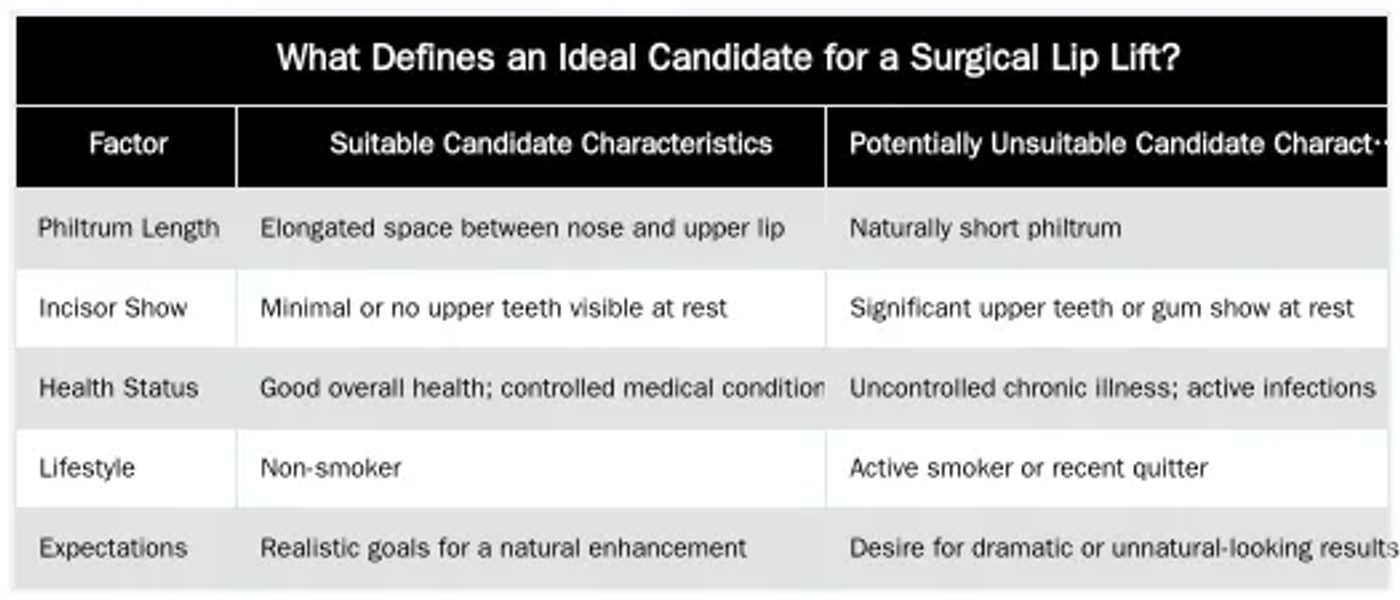 What Defines an Ideal Candidate for a Surgical Lip Lift? — Am I a Suitable Candidate for a Surgical Lip Lift?