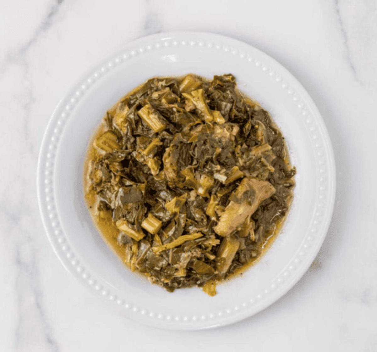 Zion Delight collard greens — slow-cooked Southern soul food Atlanta