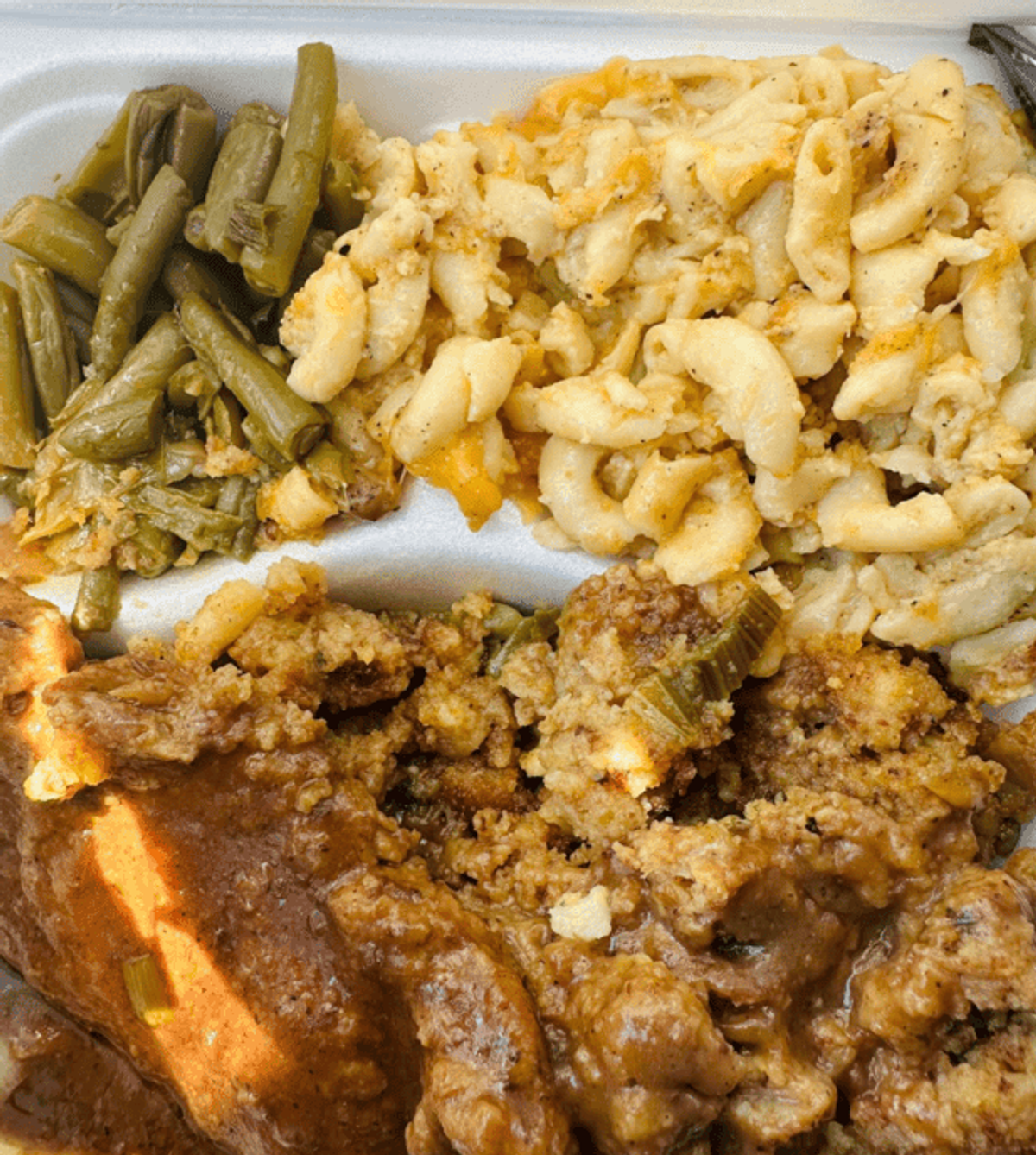 Zion Delight soul food plate to go — Atlanta