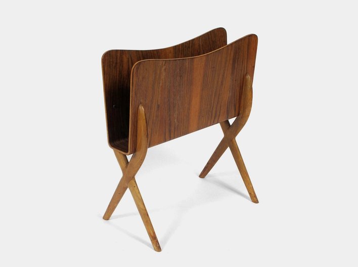 Bent wood magazine rack