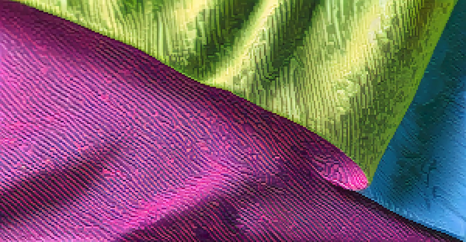 Close-up of innovative activewear fabric showcasing its texture, moisture-wicking properties, and eco-friendly tags under soft natural light.