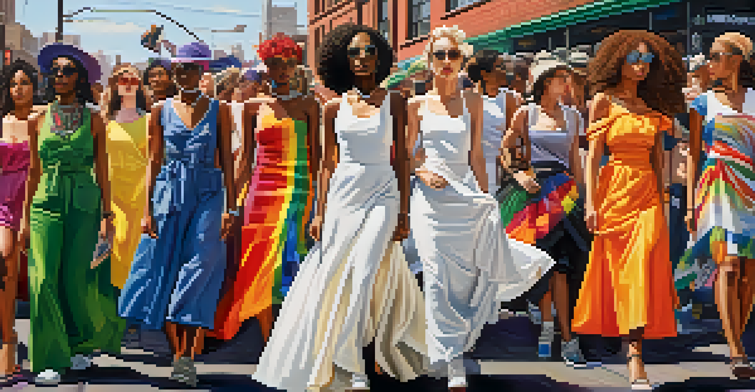 A diverse group of individuals in clothing representing social movements, set against a backdrop of urban graffiti art, symbolizing activism.