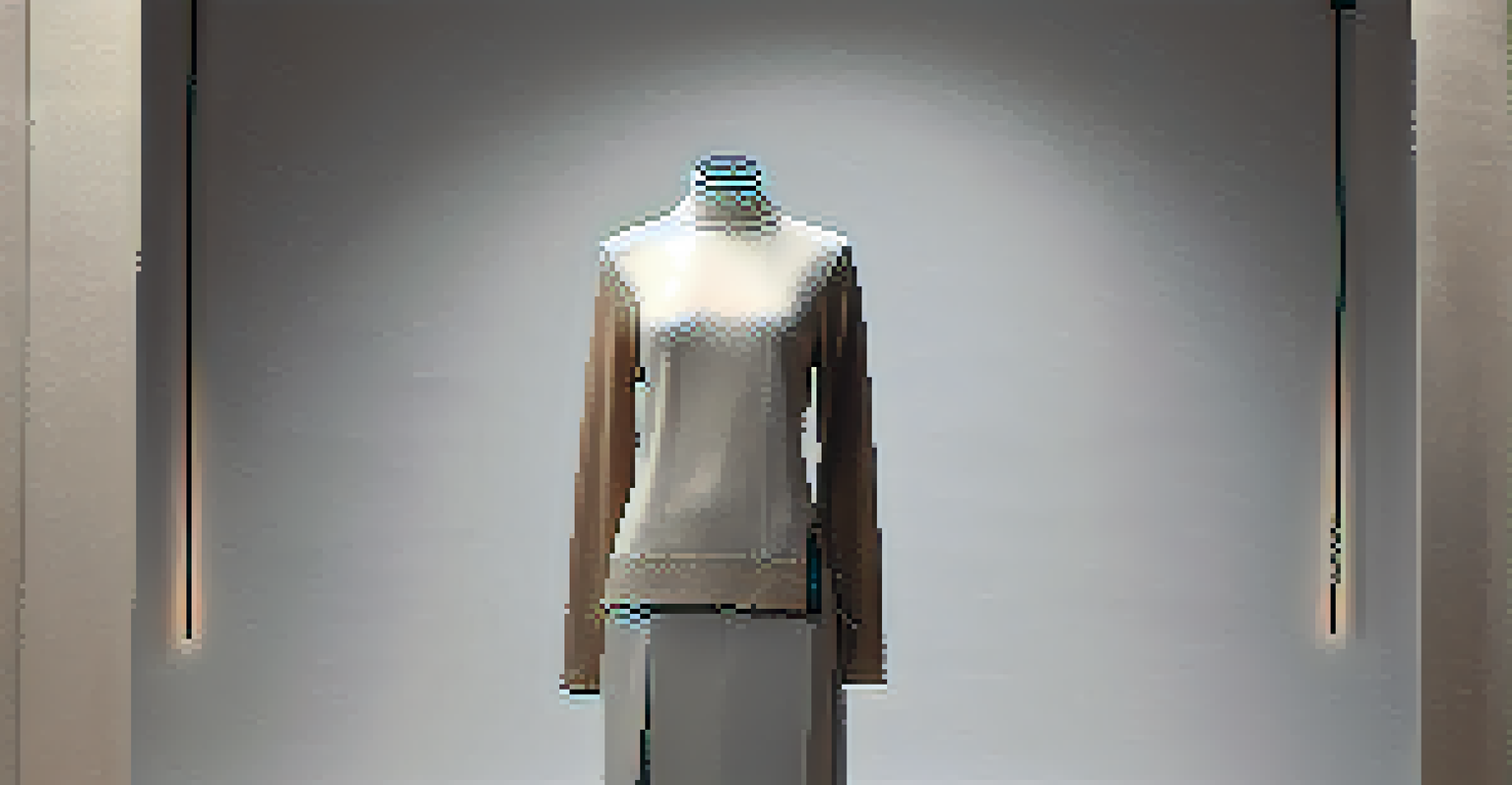 A smart garment displayed on a mannequin, featuring integrated technology and a textured fabric in earthy colors.