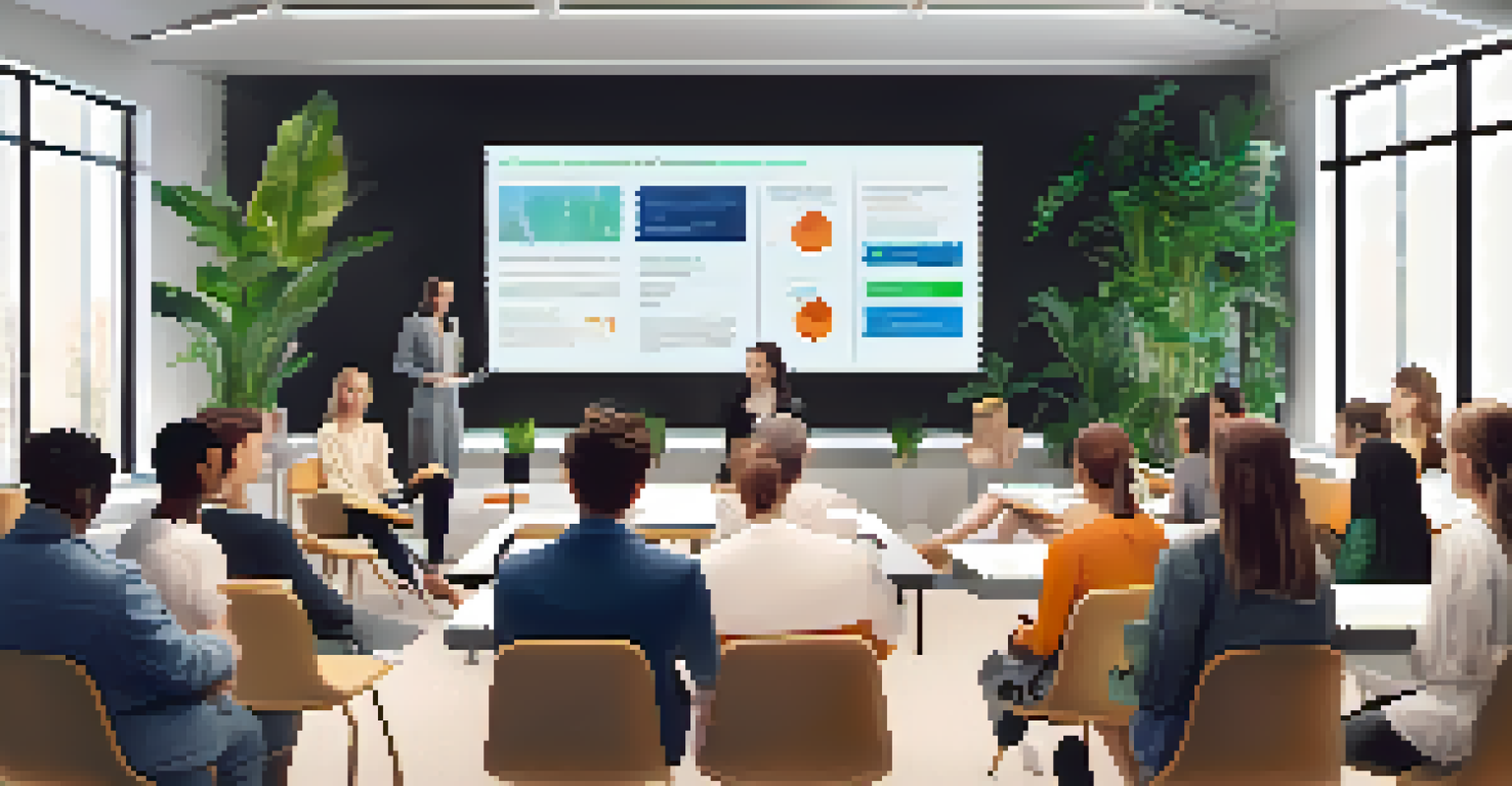 A workshop on data privacy in fashion technology, featuring a diverse group of individuals discussing key points with a presenter.