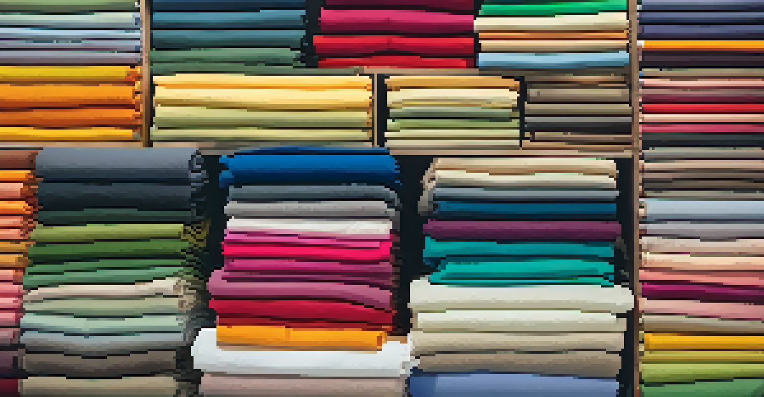 A colorful assortment of biodegradable fabrics including Tencel, hemp, and linen on a bright background.
