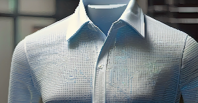 A detailed close-up of a smart textile shirt with biometric sensors on a mannequin, showcasing its breathable and moisture-wicking fabric.