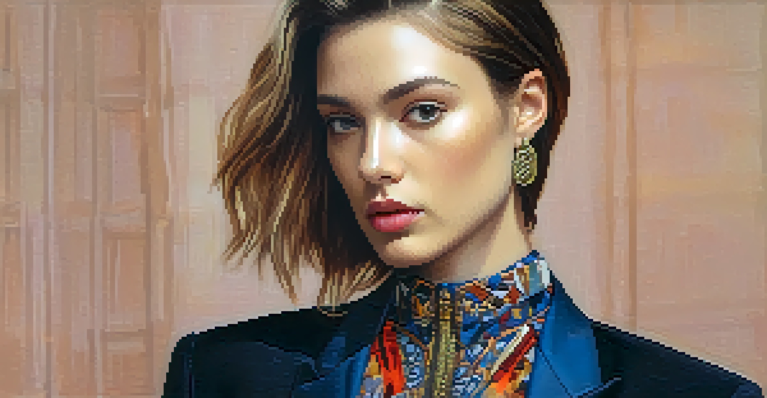 A close-up portrait of an androgynous model wearing a stylish outfit, emphasizing inclusivity in fashion.