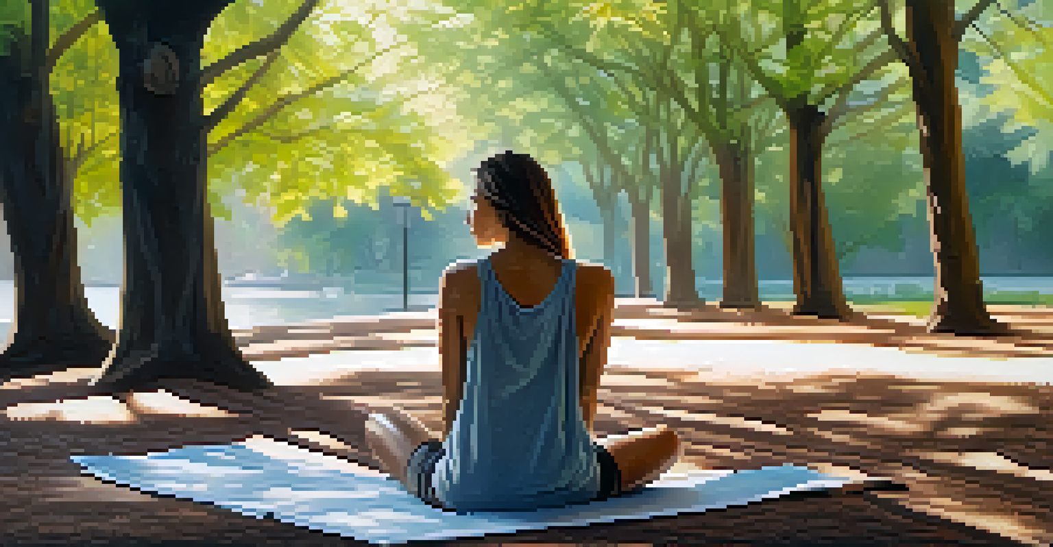 A person in comfortable athleisure wear relaxing in a park, surrounded by nature, emphasizing the comfort of clothing.