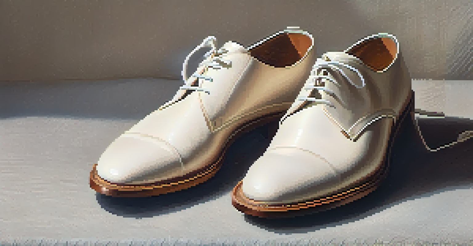 A close-up of minimalist leather shoes highlighting their clean lines and craftsmanship next to a soft fabric swatch.