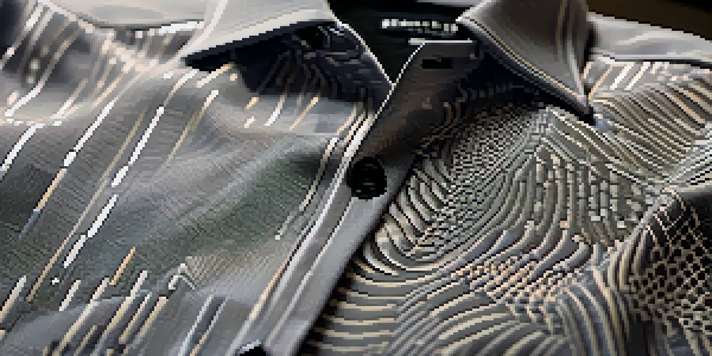 A detailed close-up of a smart fabric shirt with visible sensors, set against a modern urban backdrop.