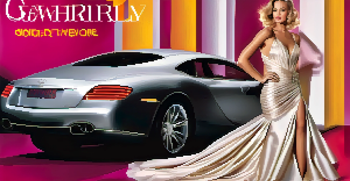 A fashion magazine cover with a glamorous celebrity in an elegant gown, surrounded by a luxurious backdrop and vibrant colors.