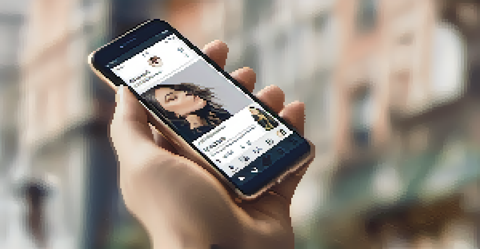 A smartphone displaying a fashion professional's social media profile, highlighting a stylish image and creative projects.