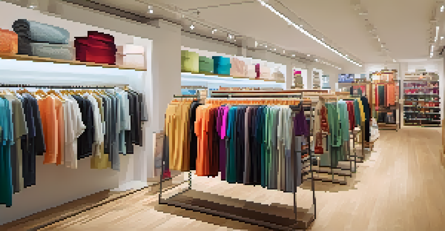 A clothing store displaying a range of sizes with customers of different body types browsing.