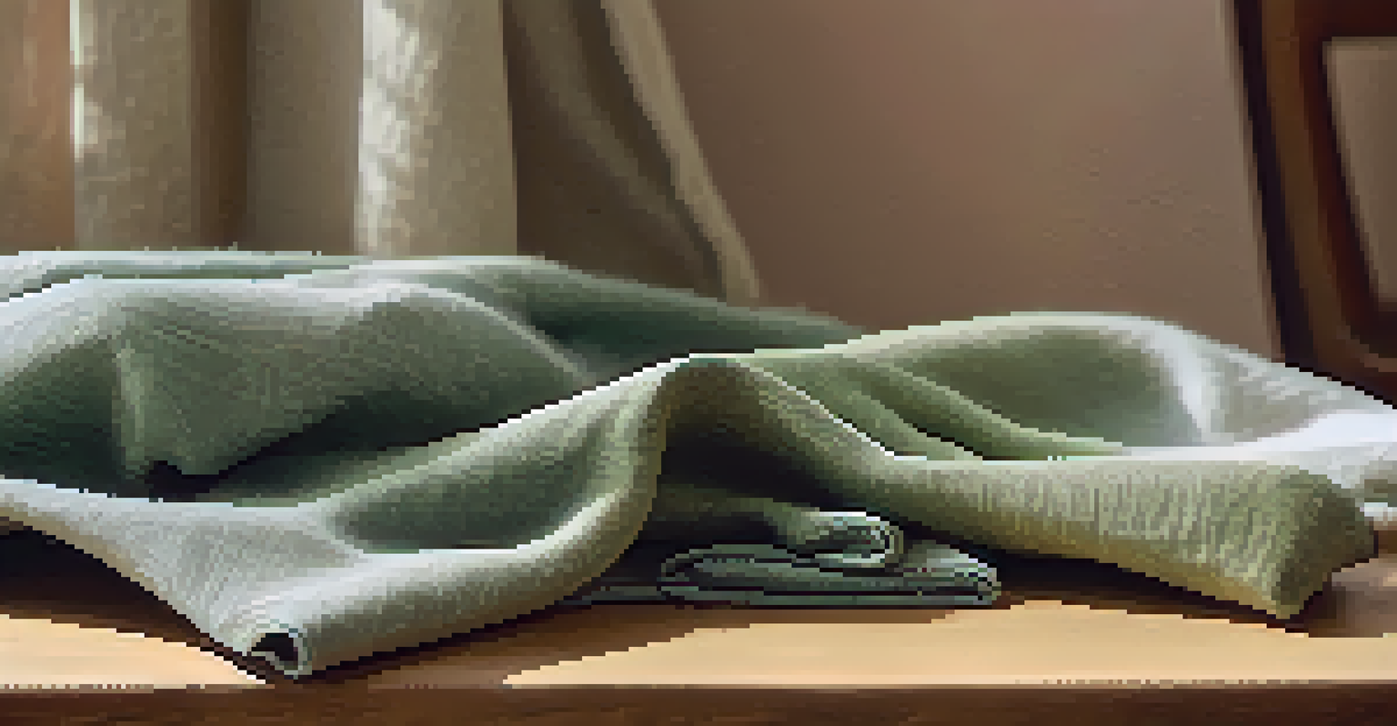 Eco-friendly fashion materials laid out on a wooden table, showcasing various textures and natural colors.