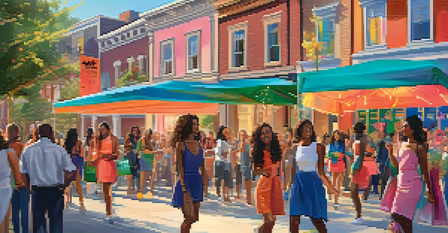 A lively community event for a digital fashion magazine with people interacting and sharing ideas.