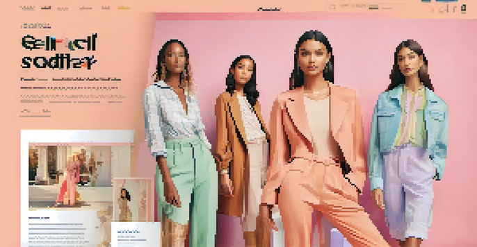 A colorful digital fashion magazine layout with interactive features and models in eco-friendly clothing.