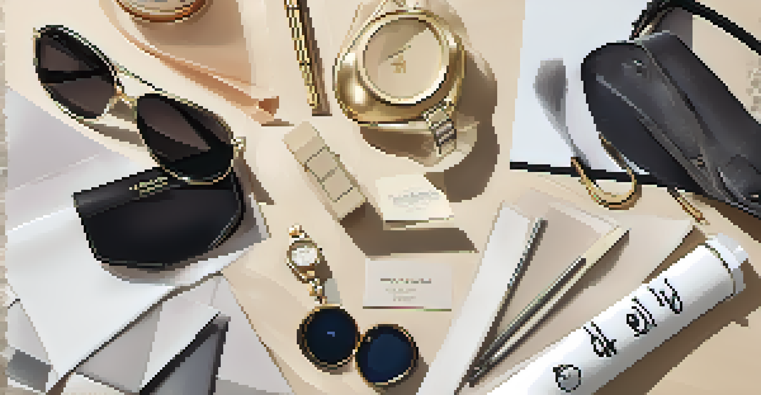 An artistic flat lay of fashion sketches, fabric swatches, and accessories inspired by Karl Lagerfeld, illuminated by soft natural light.