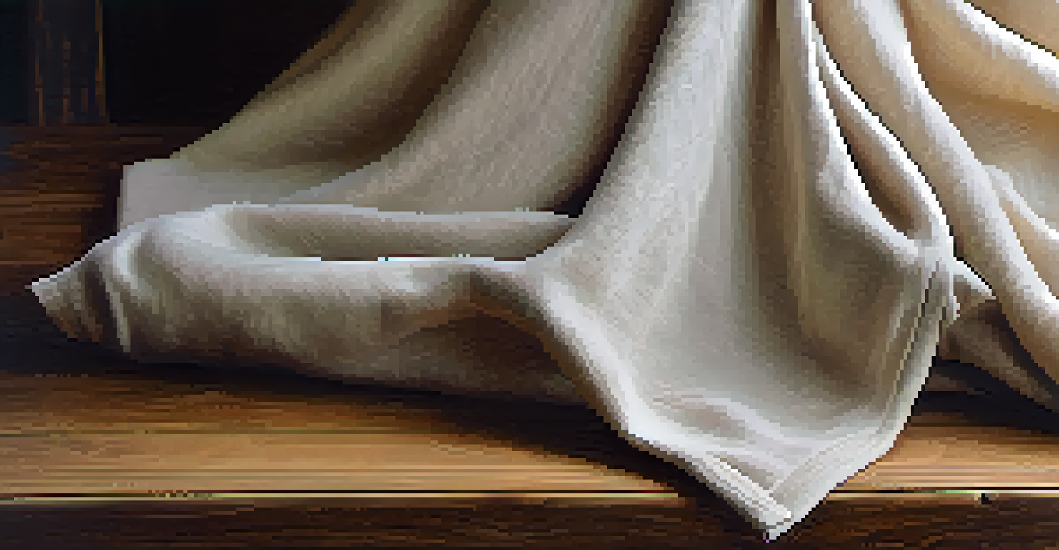 A close-up of an organic cotton garment on a wooden table, highlighting its texture.
