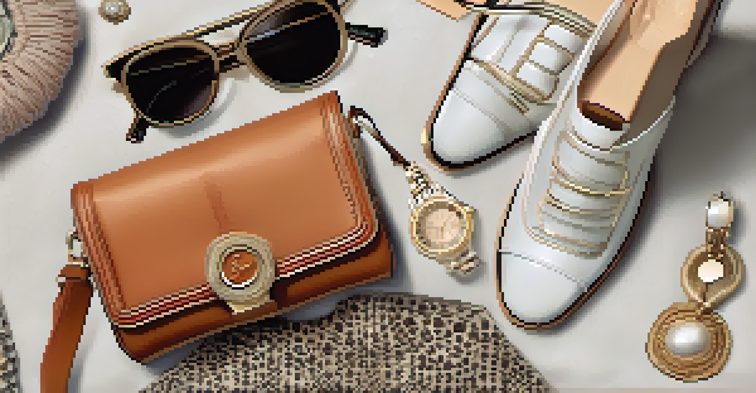 A stylish outfit displayed on textured fabric with accessories, highlighting fashion details and textures.
