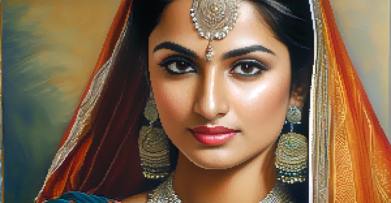 A close-up of a woman in a colorful sari, highlighting the intricate patterns and textures of the fabric against a softly blurred background.