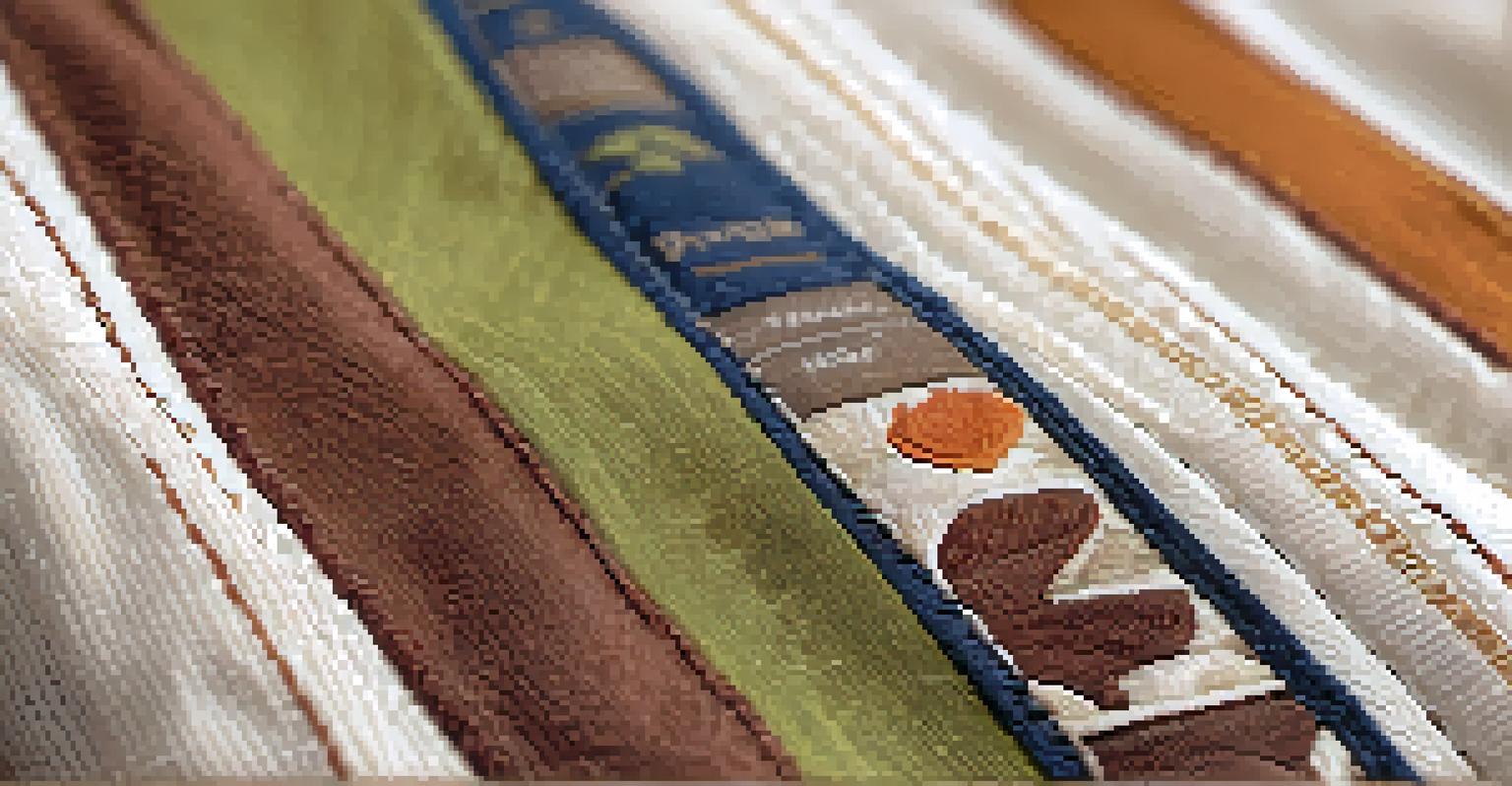 A close-up of a Fair Trade label on an eco-friendly garment, set against natural textures.