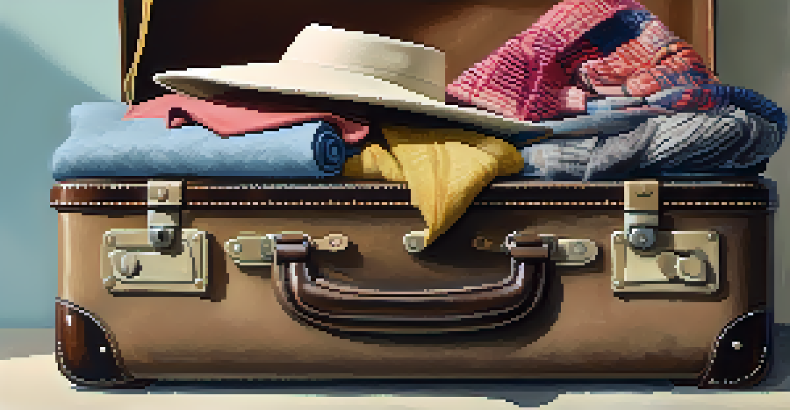 An open suitcase filled with neatly packed clothes in neutral and vibrant colors, with a pair of shoes beside it.