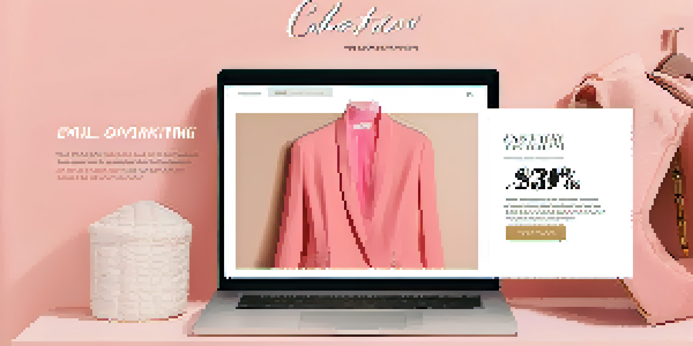 A visually appealing email marketing campaign design showcasing trendy fashion items with a soft pastel background and a call-to-action button.