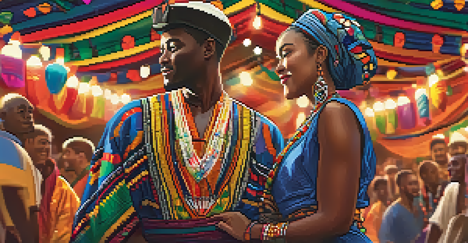 Individuals in traditional cultural attire at a vibrant festival celebrating diversity.