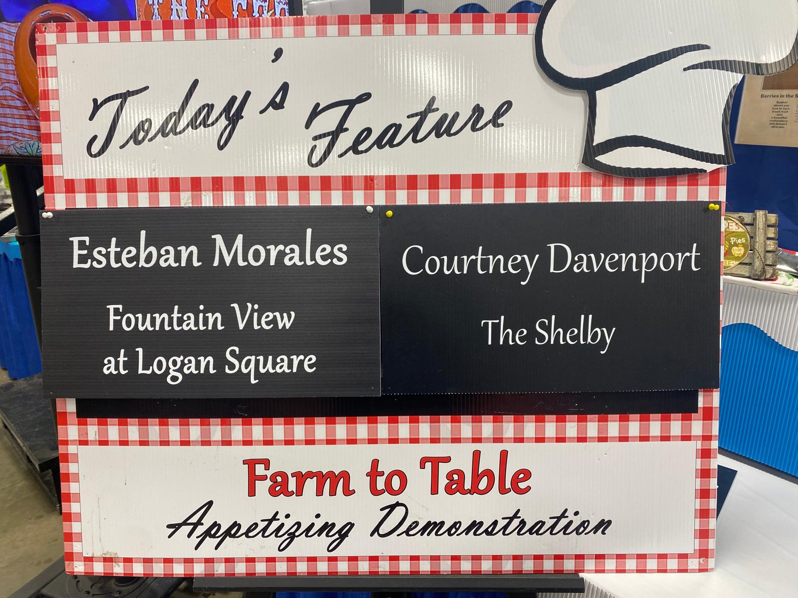 senior living dining sign